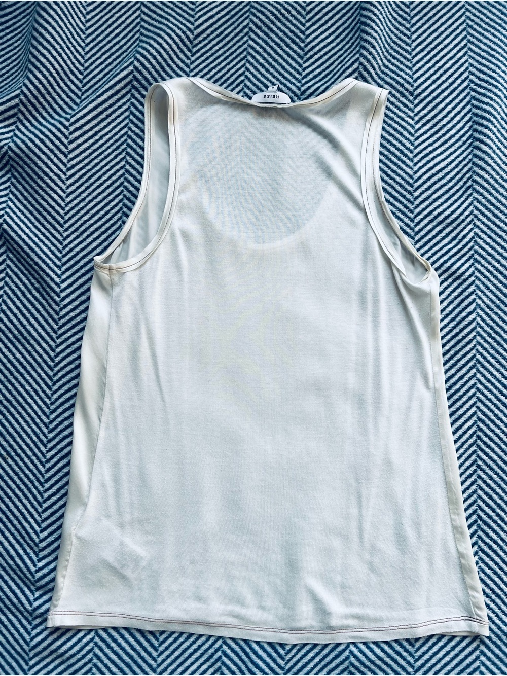 Reiss Silk-Front Tank in White - Picture 6 of 6